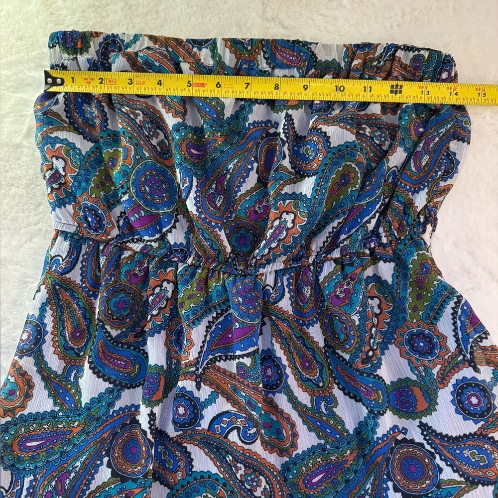 Charming Charlie Strapless Paisley Maxie Dress- size M - Picture 9 of 13